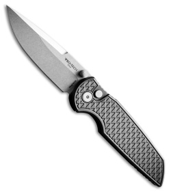 Pro-Tech TR-3 Integrity Button Lock Knife Relic Textured Black Al (3.5" SW)