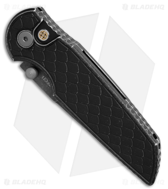 Pro-Tech TR-3 Integrity Button Lock Knife Battleworn Black (3.5" Acid Wash)