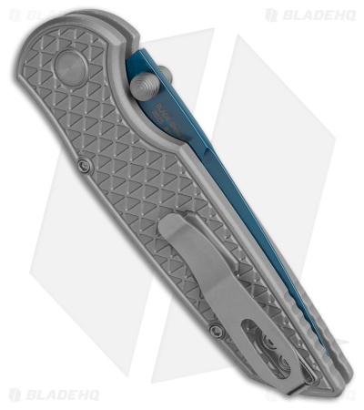 Pro-Tech TR-3 Integrity Button Lock Knife Battleworn Gray Relic (3.5" Sapphire)