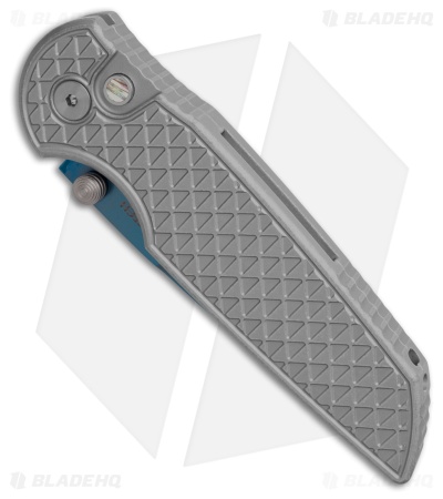 Pro-Tech TR-3 Integrity Button Lock Knife Battleworn Gray Relic (3.5" Sapphire)