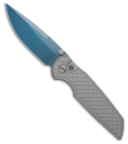 Pro-Tech TR-3 Integrity Button Lock Knife Battleworn Gray Relic (3.5" Sapphire)