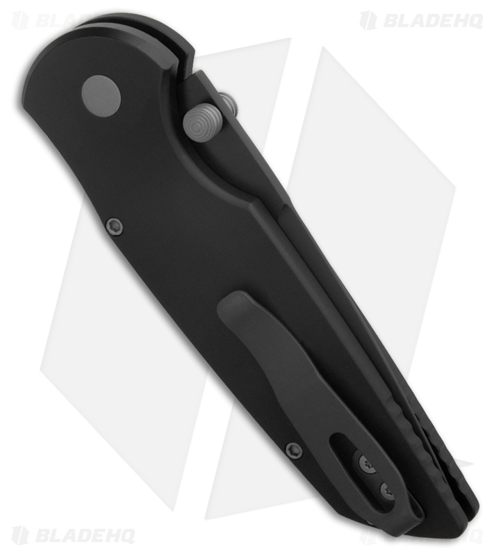 Pro-Tech TR-3 Integrity Button Lock Knife Black Aluminum (3.5" DLC)