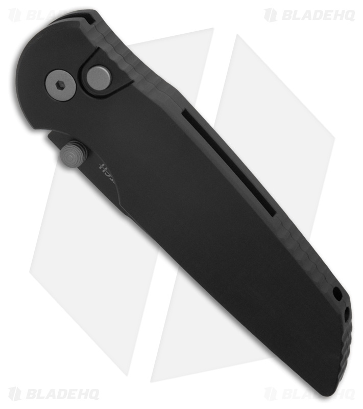 Pro-Tech TR-3 Integrity Button Lock Knife Black Aluminum (3.5" DLC)