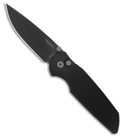 Pro-Tech TR-3 Integrity Button Lock Knife Black Aluminum (3.5" DLC)
