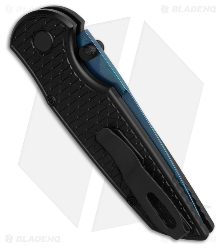Pro-Tech TR-3 Integrity Button Lock Knife Black Relic Aluminum (3.5" Sapphire)