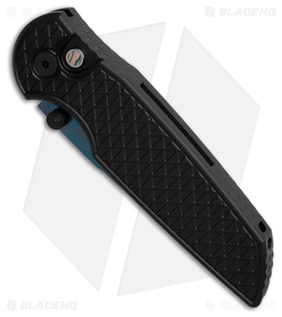 Pro-Tech TR-3 Integrity Button Lock Knife Black Relic Aluminum (3.5" Sapphire)