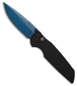 Pro-Tech TR-3 Integrity Button Lock Knife Black Relic Aluminum (3.5" Sapphire)