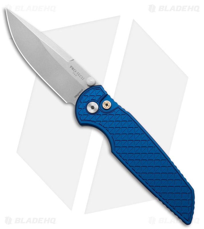 Pro-Tech TR-3 Integrity Button Lock Knife Blue Relic (3.5" Stonewash)