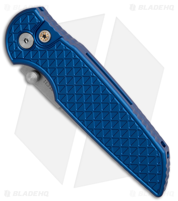 Pro-Tech TR-3 Integrity Button Lock Knife Blue Relic (3.5" Stonewash)