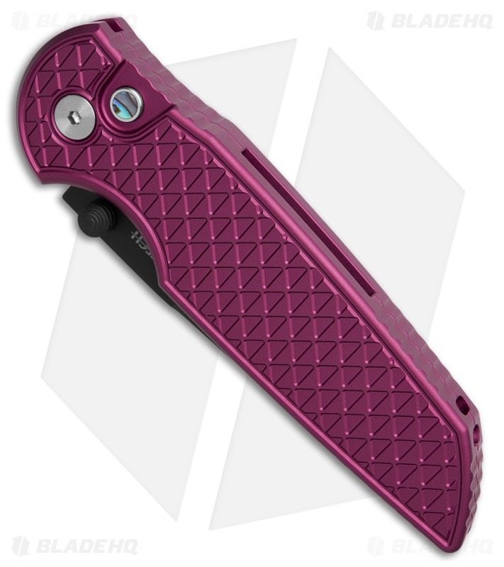 Pro-Tech TR-3 Integrity Button Lock Knife Purple Relic Aluminum (3.5" DLC)
