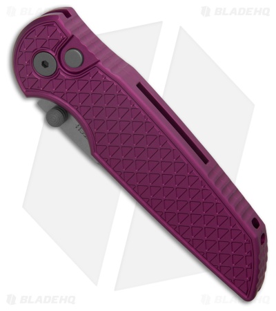 Pro-Tech TR-3 Integrity Button Lock Knife Purple Relic Aluminum (3.5" SW)