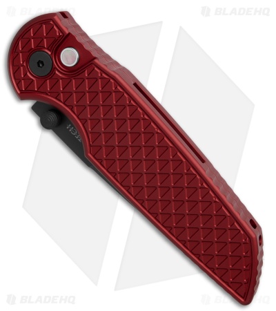 Pro-Tech TR-3 Integrity Button Lock Knife Red Relic Aluminum (3.5" DLC)