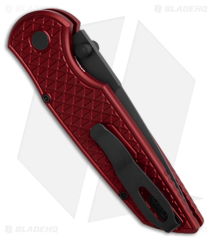 Pro-Tech TR-3 Integrity Button Lock Knife Red Relic Aluminum (3.5" DLC)