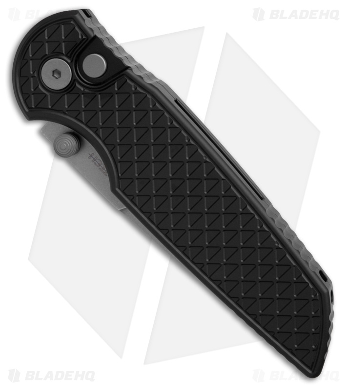 Pro-Tech TR-3 Integrity Button Lock Knife Relic Textured Black Al (3.5" SW)