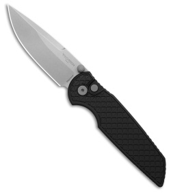 Pro-Tech TR-3 Integrity Button Lock Knife Relic Textured Black Al (3.5" SW)