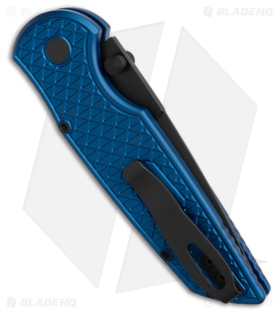 Pro-Tech TR-3 Integrity Button Lock Knife Relic Textured Blue Al (3.5" DLC)
