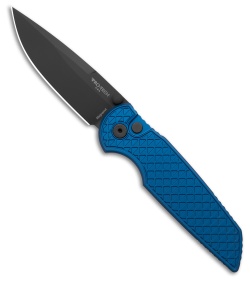 Pro-Tech TR-3 Integrity Button Lock Knife Relic Textured Blue Al (3.5" DLC)