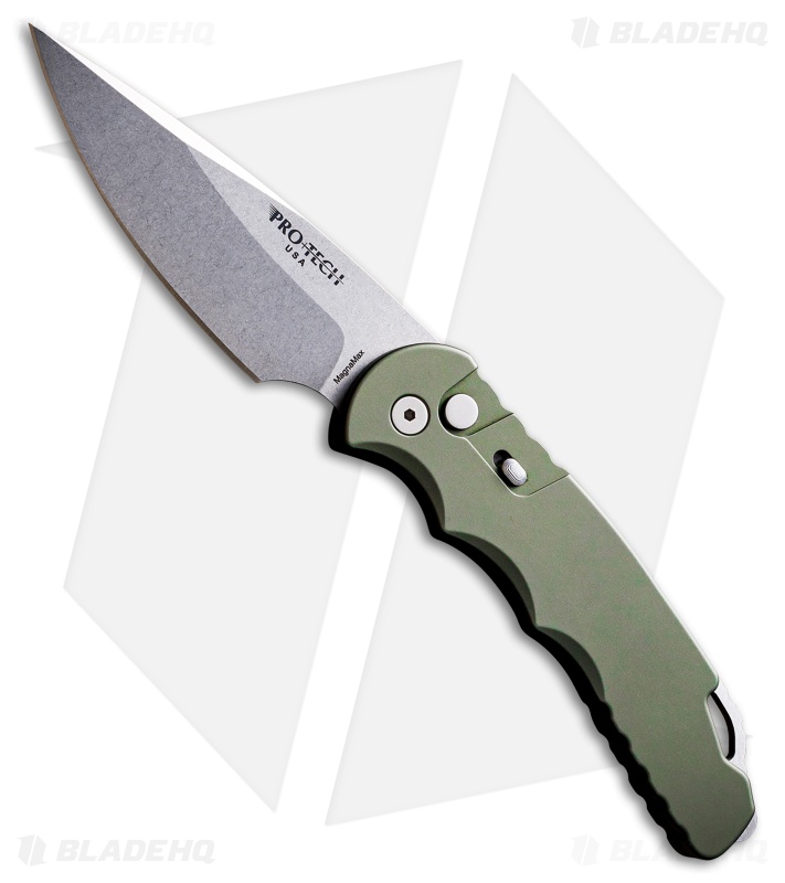 Pro-Tech TR-4 Automatic Knife Solid Green Aluminum (4" SW MagnaMax)