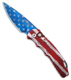 Pro-Tech TR-5 Automatic Knife Patriot USA Flag Aluminum (3.25" Blue Cerakote)