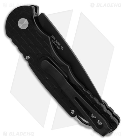 Pro-Tech TR-5 Automatic Knife Feather Texture Black Aluminum (3.25" Black DLC)