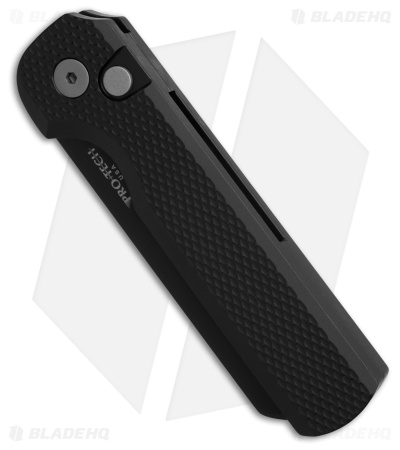 Pro-Tech Slimfoot Automatic Knife Black Textured Aluminum (3.1" DLC MagnaCut)