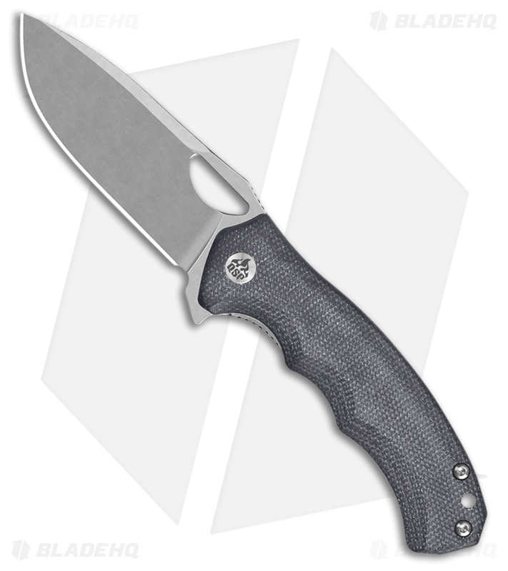 QSP Gorilla Pocket Knife Black Micarta Drop Point Stonewash QSP Gorilla Pocket Knife Black Micarta Drop Point Stonewash