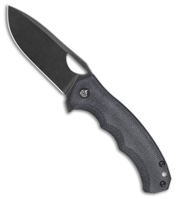 QSP Gorilla Pocket Knife Black Micarta Drop Point Stonewash