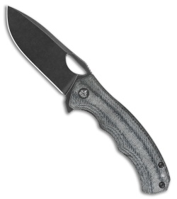 QSP Gorilla Liner Lock Knife Black Denim Micarta (3.4" Black)