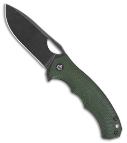 QSP Gorilla Liner Lock Knife Green Micarta (3.4" Black)