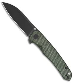 QSP Otter Liner Lock Knife Green Micarta (2.7" Black) QS140E2