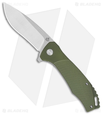 QSP Raven Liner Lock Knife Green G-10 (3.4" Satin)