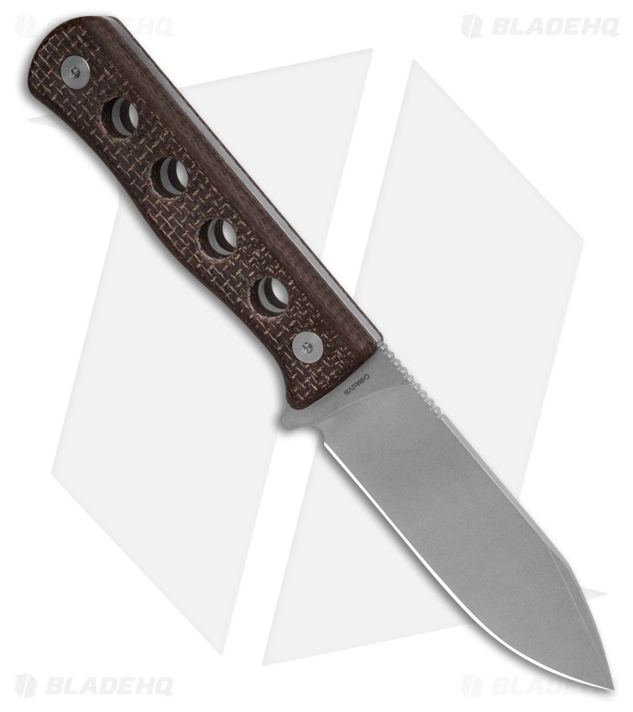 QSP Canary Fixed Blade Fixed Blade Knife Dark Brown Micarta (4.25" Stonewash)