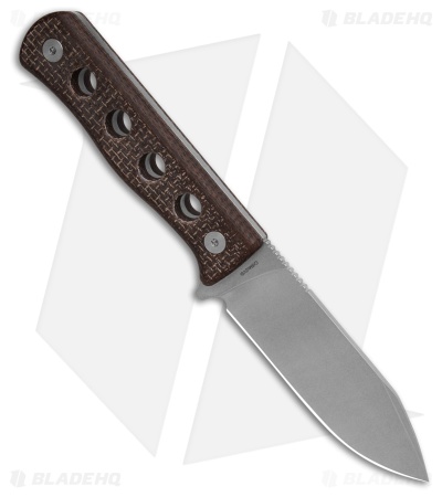 QSP Canary Fixed Blade Fixed Blade Knife Dark Brown Micarta (4.25" Stonewash)