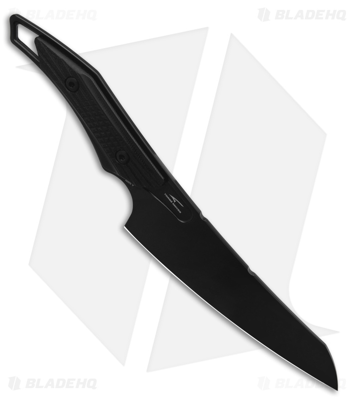 QSP T-Cook Fixed Blade Knife Black G-10 (5.3" Black)