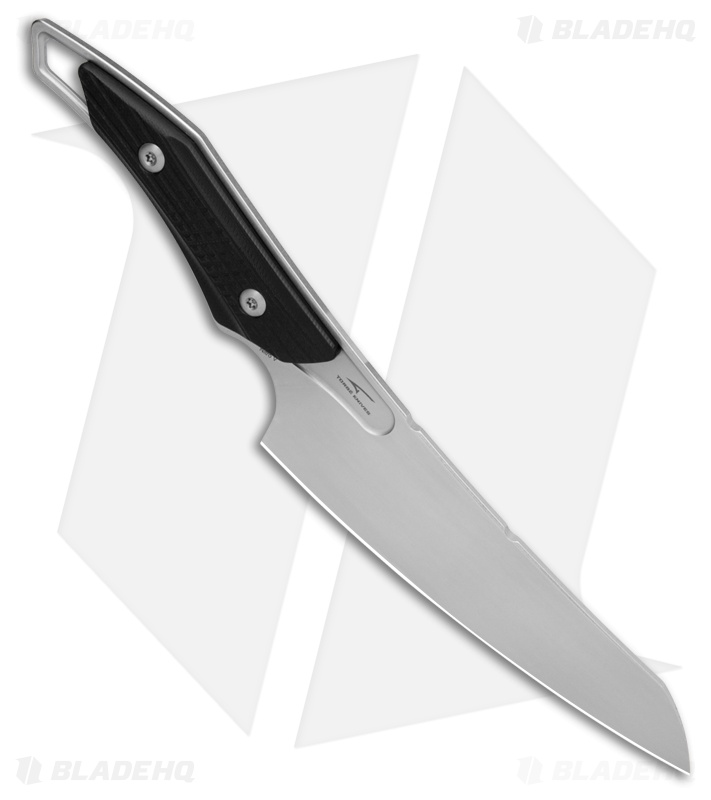 QSP T-Cook Fixed Blade Knife Black G-10 (5.3" Stonewash)