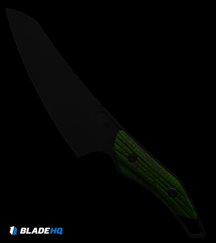 QSP T-Cook Fixed Blade Knife Glow-In-The-Dark Brown Burlap Micarta (5.3" SW)