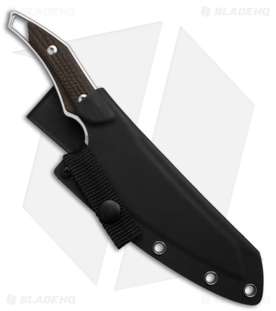 QSP T-Cook Fixed Blade Knife Glow-In-The-Dark Brown Burlap Micarta (5.3" SW)
