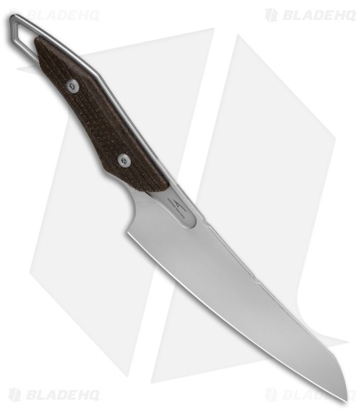 QSP T-Cook Fixed Blade Knife Glow-In-The-Dark Brown Burlap Micarta (5.3" SW)