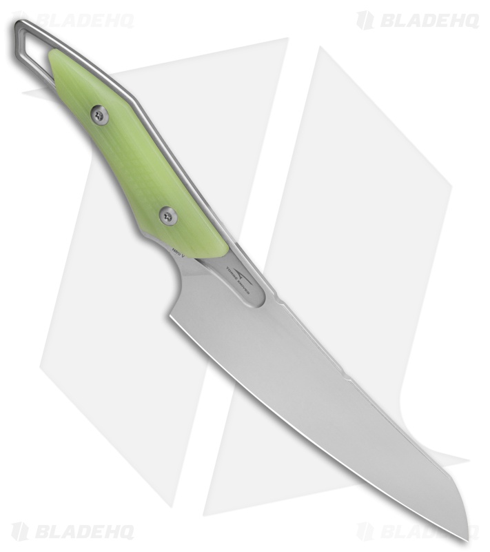 QSP T-Cook Fixed Blade Knife Glow-In-The-Dark G-10 (5.3" Stonewash)