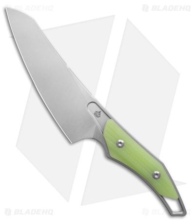 QSP T-Cook Fixed Blade Knife Glow-In-The-Dark G-10 (5.3" Stonewash)