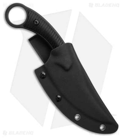QSP Viper Fixed Blade Knife Black G-10 (4" Black Stonewash)