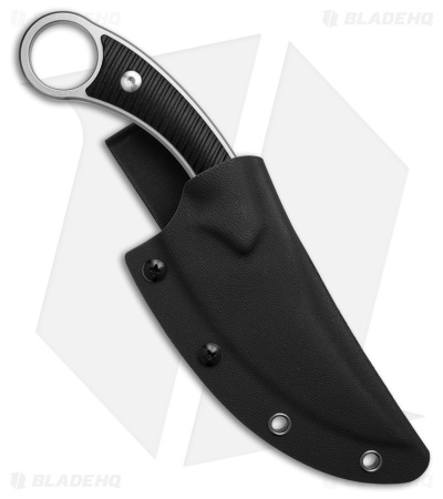 QSP Viper Fixed Blade Knife Black G-10 (4" Stonewash)