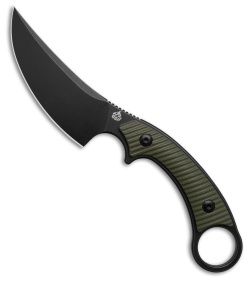 QSP Viper Fixed Blade Knife OD Green G-10 (4&quot; Black Stonewash) | 229914