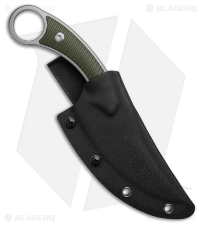QSP Viper Fixed Blade Knife OD Green G-10 (4" Stonewash)