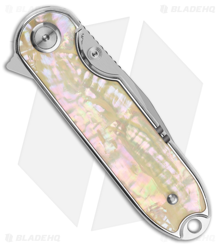 QSP Nebula Liner Lock Knife Synthetic Mother Of Pearl (2.9" Mirror 14C28N)