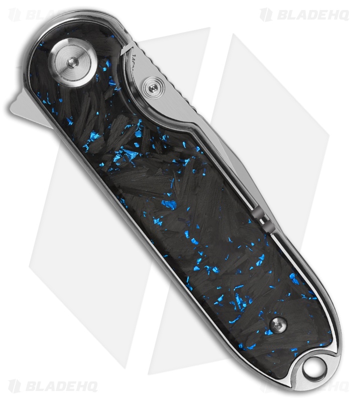 QSP Nebula Knife Blue Shredded Carbon Fiber Mirror/Polish
