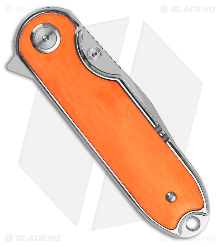 QSP Nebula Liner Lock Knife Orange Bone (2.9" Mirror 14C28N)