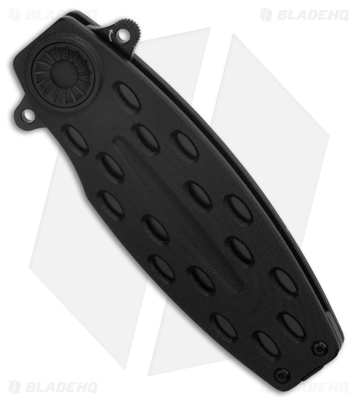 QSP Beetle Pocket Knife Black G-10 Spear Point Black 14C28N