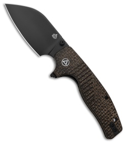 QSP Chefmaster Liner Lock Knife Brown Coarse Micarta (3.2" Black) QS163-C2