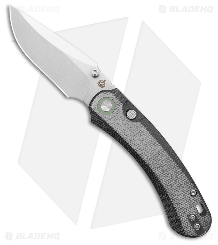 QSP Coyote Button Liner Lock Knife Black Micarta (3.2" Stonewash)